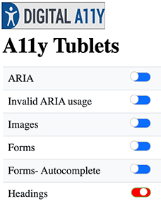 DigitalA11y heading toggle