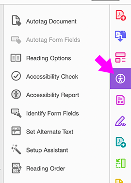 Add the Accessibility tools to Adobe Acrobat