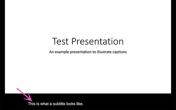 Captions on a Office 365 Powerpoint slideshow