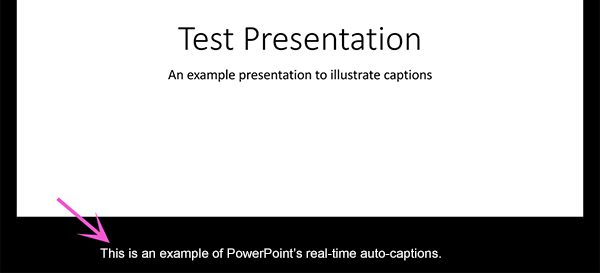 PowerPoint's auto-captions appear in a black bar below the slide.