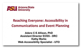 Small screenshot of the Accessible Event Planning presentation