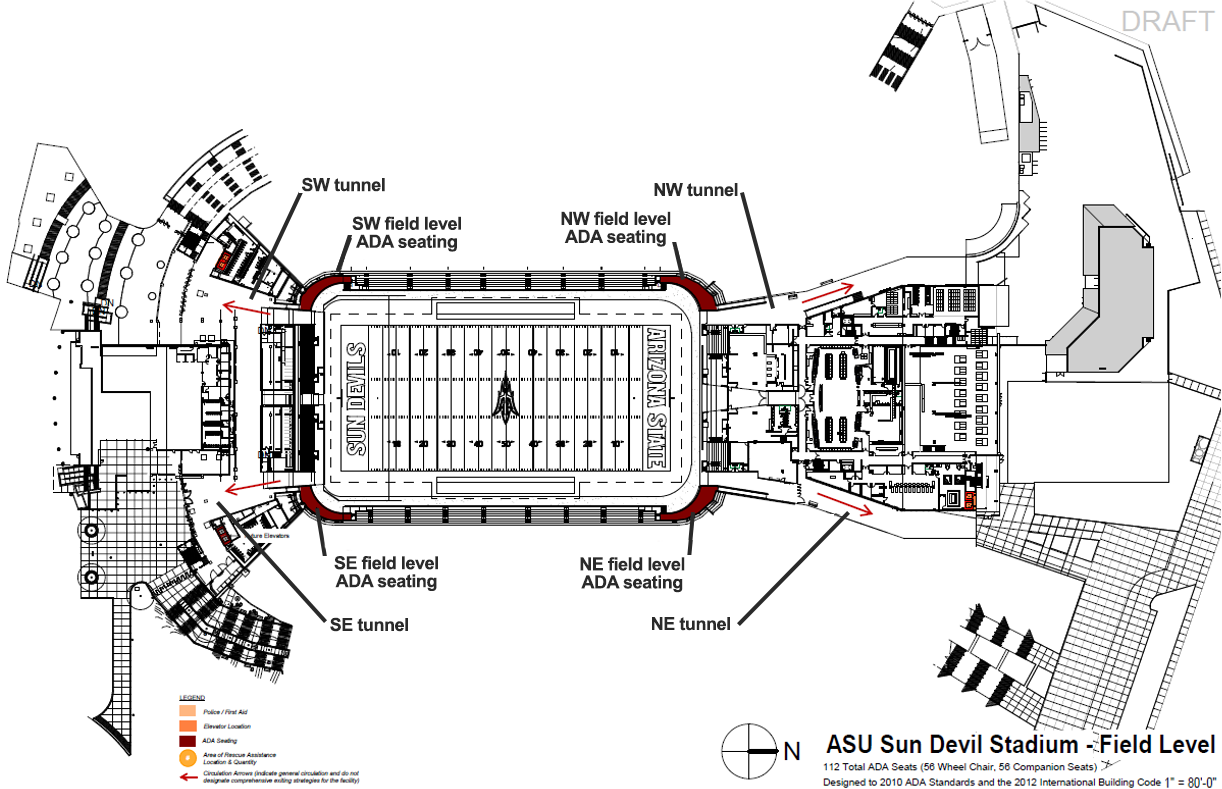 ASU Sun Devil Stadium Field Level